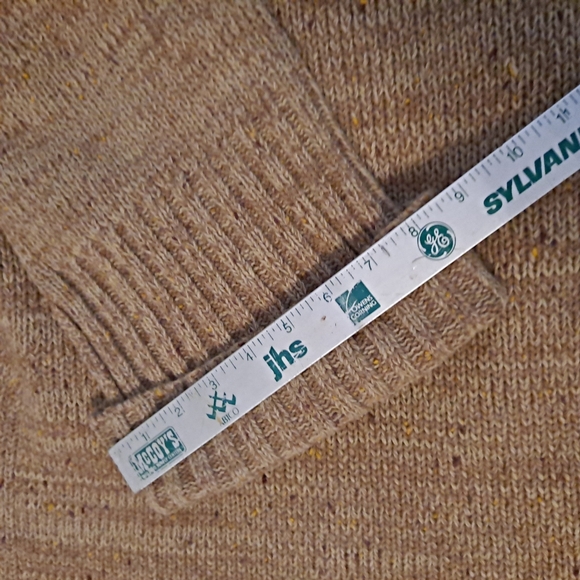 Vntg Banff Womens Wool Blend Open Cardigan Sweater Tan  Sz 16 Hong Kong - Picture 10 of 10